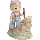 Precious Moments - Don't Give Up, You're Almost There Climbing Mountain Porcelain Figurine 202009