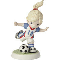 Precious Moments - Set Your Goals High Girl Playing Soccer Pocelain Figurine 202012