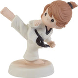 Precious Moments - Kick Like A Girl Martial Art Karate Black Belt Porcelain Figurine 202013