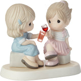 Precious Moments - Here's To A Lifetime of Friendship Red Wine Sisters Porcelain Figurine 202014