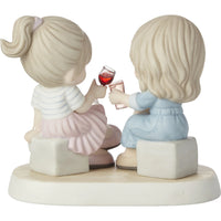 Precious Moments - Here's To A Lifetime of Friendship Red Wine Sisters Porcelain Figurine 202014