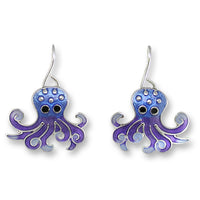 Zarlite by Zarah Co - Purple Blue Octopus Dangle Drop Earrings