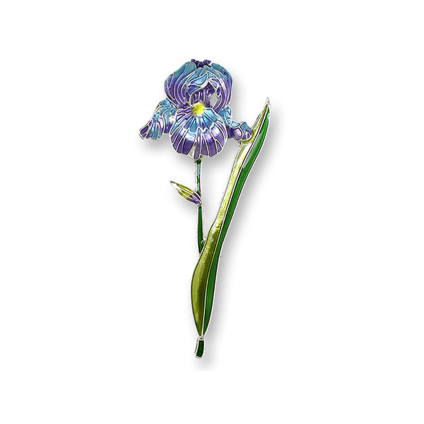 "Sale" Zarlite by Zarah Co - Blue Purple Iris Flower Brooch Pin