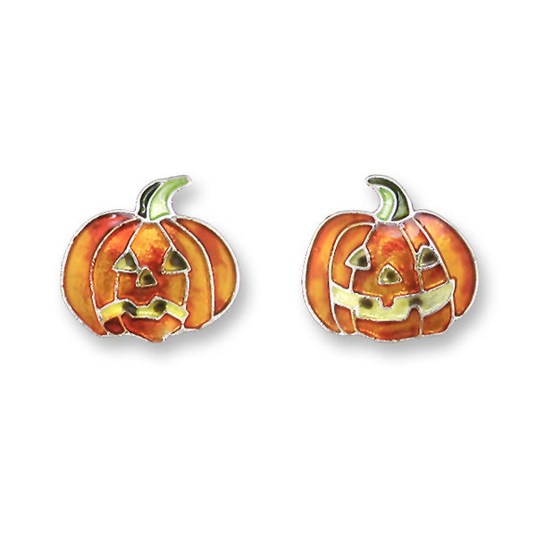 Zarlite by Zarah Co - Halloween Jack-O-Lantern Pumpkins Post Earrings