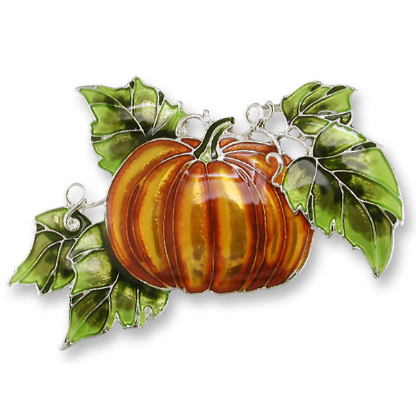 Zarlite by Zarah Co - Halloween Pumpkin Vine Brooch Pin