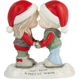 Precious Moments - Our Love Keeps Us Warm Christmas Couple Porcelain Figurine 211035