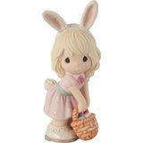 Precious Moments - Wishing You A Hoppy Easter Bunny Girl Porcelain Figurine 212015