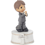 "Sale" Precious Moments - Holy Communion Boy Musical Porcelain Figurine 212103