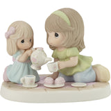 "Sale" Precious Moments - Mom, You're Tea-rrific Daughter Afternoon Tea Party Porcelain Figurine 213010