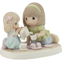 Precious Moments - Mom, You're Tea-rrific Daughter Afternoon Tea Party Porcelain Figurine 213010
