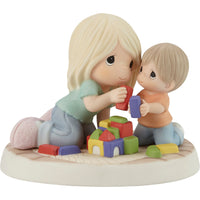 Precious Moments - Best Mom on The Block Mother Play with Son Porcelain Figurine 213011