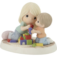 Precious Moments - Best Mom on The Block Mother Play with Son Porcelain Figurine 213011