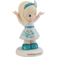 "Sale" Precious Moments - Birthday Wishes Teal Glitter Girl Figurine 216003