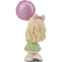 "Sale" Precious Moments - Happy Birthday! Girl with Pink Balloon Porcelain Figurine 216007