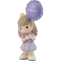 "Sale" Precious Moments - Congrats! Girl with Purple Balloon Porcelain Figurine 216008