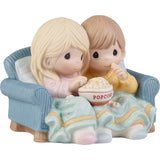 Precious Moments - Life Is Butter Together Couple Eating Popcorn Watching TV Porcelain Figurine 221018