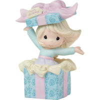 Precious Moments - Birthday Surprise Girl Popping Out Gift Box Porcelain Figurine 222012