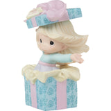 Precious Moments - Birthday Surprise Girl Popping Out Gift Box Porcelain Figurine 222012