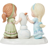 Precious Moments x Disney - Building A Snowman Is Better With You Anna Elsa Olaf Frozen Figurine 222025