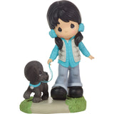 Precious Moments - Girl Walking Black Lab Dog Figurine 226401