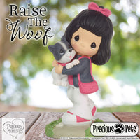 "Sale" Precious Moments - Girl Walking French Bulldog Figurine 226402