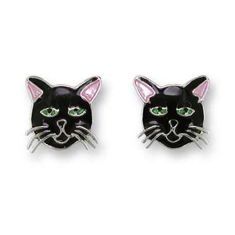 "Clearance Sale" Zarlite by Zarah Co - Black Cat Earrings 2914Z1