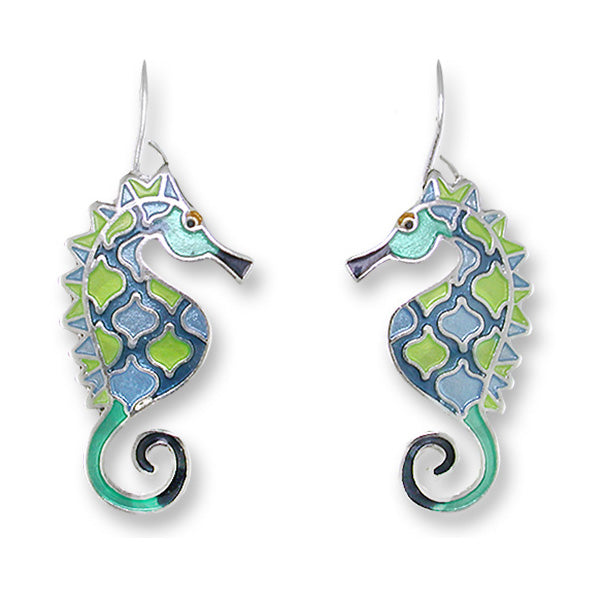 "Sale" Zarlite by Zarah Co - Swirly Seahorse Dangle Drop Earrings 3221Z1