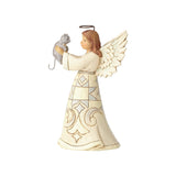 Jim Shore Heartwood Creek - White Woodland Angel with Cat Figurine 4060961