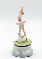 Fine Porcelain Music Box - Ballerina with Swan Musical Figurine 49153