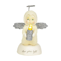 "Sale" Snowbabies - Shine Your Light LED Angel Candle Light Porcelain Figurine 6003530