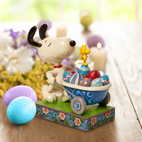 Jim Shore x Peanuts - Easter Wheelbarrow Snoopy Woodstock Eggs Figurine 6010111
