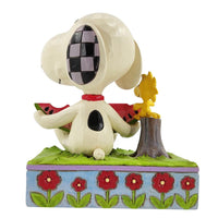 Jim Shore x Peanuts - Snoopy & Woodstock Eating Watermelon Figurine 6010113