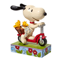 Jim Shore x Peanuts - Snoopy & Woodstock Riding Scooter Figurine 6010122