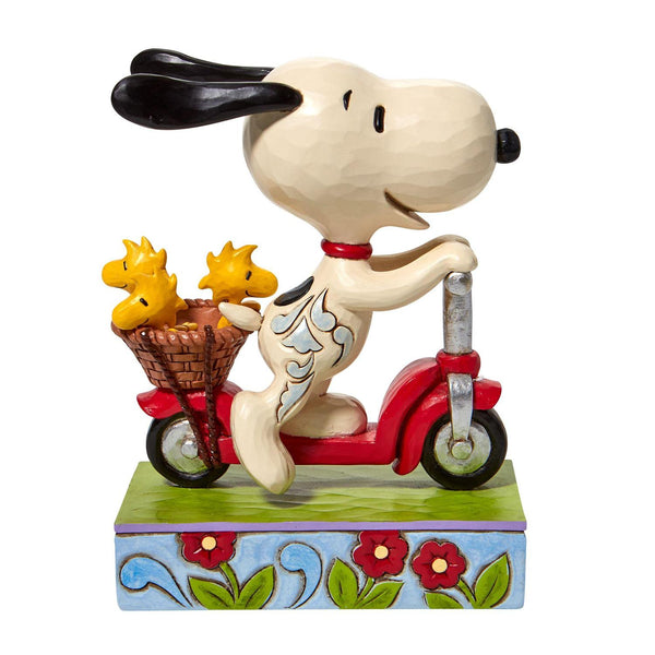 Jim Shore x Peanuts - Snoopy & Woodstock Riding Scooter Figurine 6010122