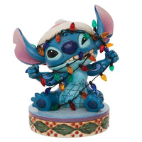 Jim Shore x Disney Traditions - Stitch Wrapped in Christmas Lights Figurine 6010872