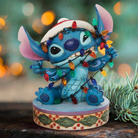Jim Shore x Disney Traditions - Stitch Wrapped in Christmas Lights Figurine 6010872