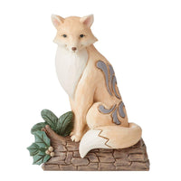 "Sale" Jim Shore Heartwood Creek - White Woodland Fox on Birch Log Figurine 6011617
