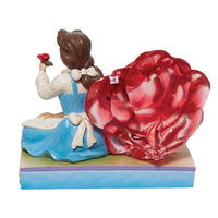 Jim Shore Disney Traditions - Beauty And The Beast Belle Enchanted Red Rose Figurine 6011924