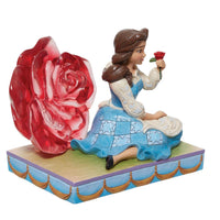 Jim Shore Disney Traditions - Beauty And The Beast Belle Enchanted Red Rose Figurine 6011924