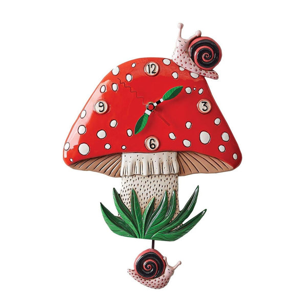 Allen Designs - Fun Guy Mushroom Snail Swing Pendulum Wall Clock 6012446