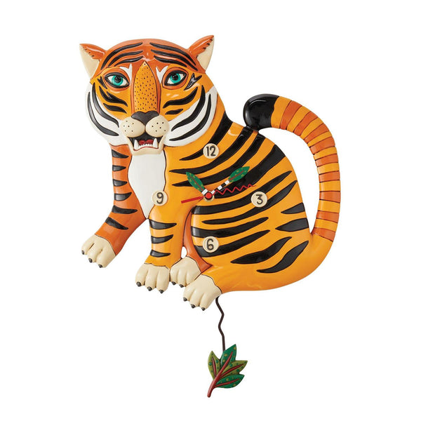 Allen Designs - Stripes The Tiger Wild Animal Swing Pendulum Wall Clock 6012490