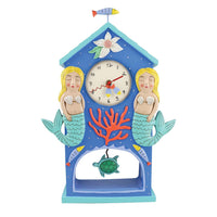 Allen Designs - Beach Time Mantle Mermaid Swing Pendulum Wall Clock 6012492