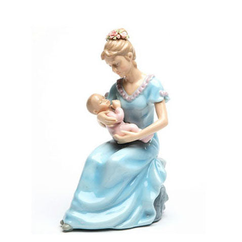 Fine Porcelain Music Box - Mom with Baby Musical Figurine 80055