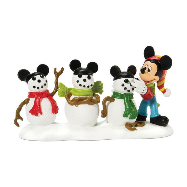 Department 56 Village Disney Showcase - The Three Mouseketeers Mickey Mouse Snowman Figurine 811289