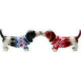 Salt & Pepper Shakers Set - Basset Hound Kissing Figurine 8163