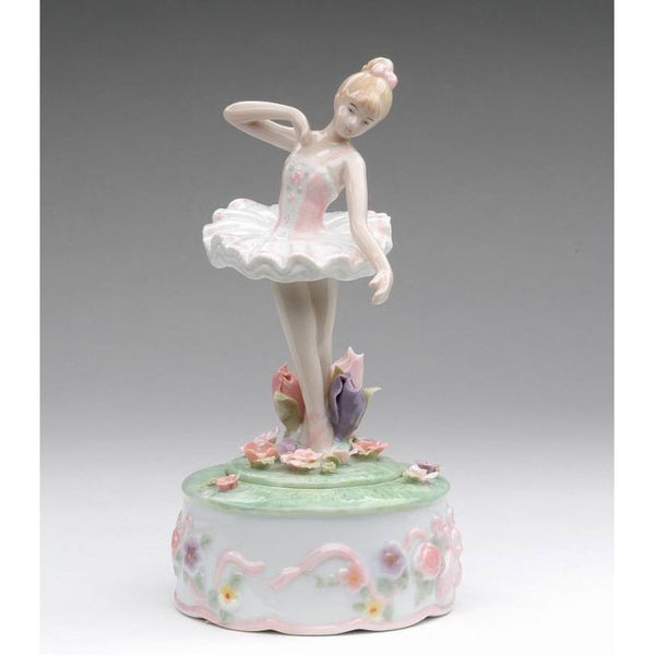 Fine Porcelain Music Box - Ballerina with Water Lily Musical Figurine 96206