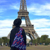 "Clearance Sale" LOQI Tote Bag - Eiffel Tower Blue White Red Paris France