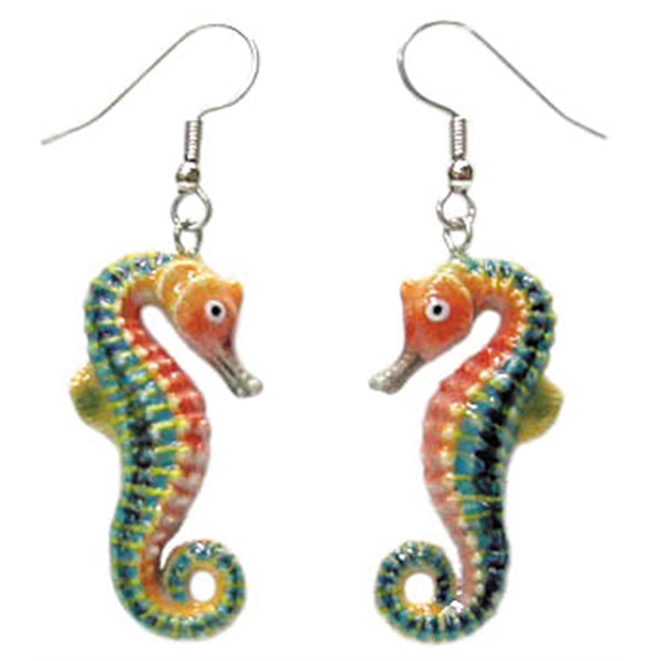 "Sale" Little Critterz x Northern Rose - Multicolor Seahorse Porcelain Earrings