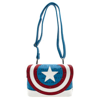 "Clearance Sale" Loungefly Marvel - Captain America Shoulder Crossbody Bag MVTB0102