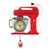 Allen Designs - Vintage Red Mixer Cupcake Bakery Swing Pendulum Wall Clock P1371